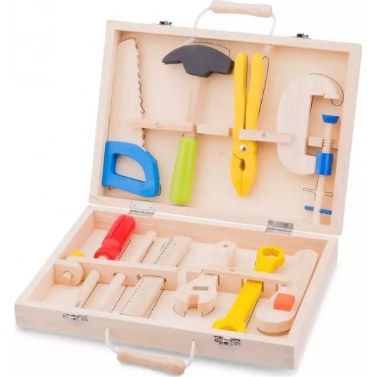 New Classic Toys Ξύλινο Σετ Εργαλείων - 10 τεμάχια 18280