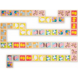 New Classic Toys Ξύλινο Παιχνίδι Ντόμινο Ζωάκια 10835