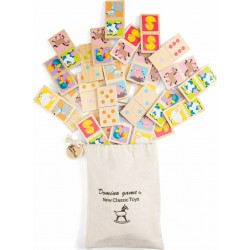 New Classic Toys Ξύλινο Παιχνίδι Ντόμινο Ζωάκια 10835