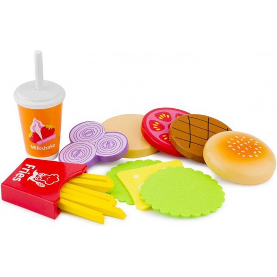 New Classic Toys Ξύλινo Fast Food Set 10594