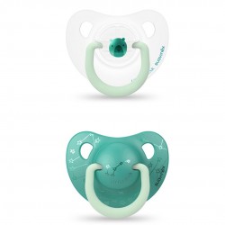 Suavinex Πιπίλες Σιλικόνης για 0-6 μηνών Bear Νυκτός Green 2τμχ 306803