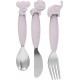 Bo Jungle Σετ Βρεφικά Μαχαιροπίρουνα B-Silicone από Μέταλλο Pink 3τμχ B500680