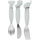 Bo Jungle Σετ Βρεφικά Μαχαιροπίρουνα B-Silicone από Μέταλλο Grey 3τμχ B500660