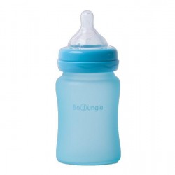 Bo Jungle Thermo Bottle Γυάλινο Μπιμπερό  με Θηλή Σιλικόνης Γαλάζιο 0m+ 150ml B595000
