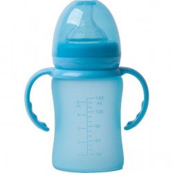 Bo Jungle Thermo Bottle Γυάλινο Μπιμπερό  με Θηλή Σιλικόνης Γαλάζιο 0m+ 150ml B595000