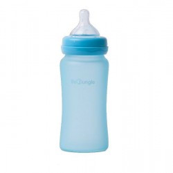 Bo Jungle Thermo Bottle Γυάλινο Μπιμπερό  με Θηλή Σιλικόνης Γαλάζιο 3m+ 240ml B595100