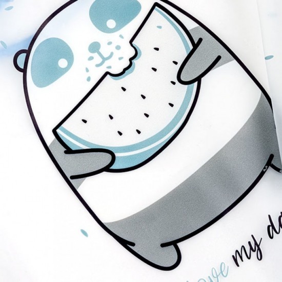 Akuku Αδιάβροχη Ποδιά Πλαστική με Αυτοκόλλητο "Πάντα" με Μανίκια A0517