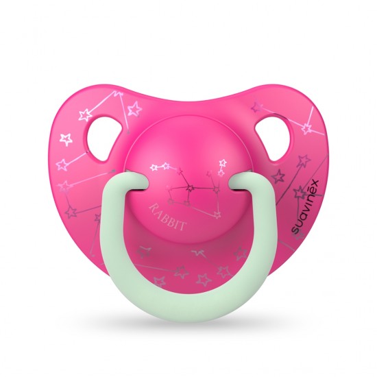 Suavinex Πιπίλες Σιλικόνης για 0-6 μηνών Rabbit Νυκτός Pink 2τμχ 306799