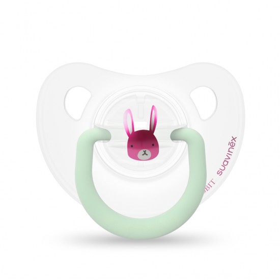 Suavinex Πιπίλες Σιλικόνης για 0-6 μηνών Rabbit Νυκτός Pink 2τμχ 306799