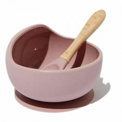 Bo Jungle B-Suction Μπολ Σιλικόνης & Κουτάλι Pink B500620