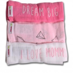 Minene Μουσελίνες Σετ των 3 (I love mommy) mn21382