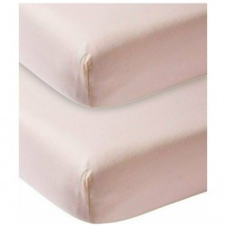 Meyco Σεντόνι με Λάστιχο  Για Κουνια 2τμχ Jersey Light Pink 70x140/50 cm 565202