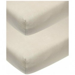 Meyco Σεντόνι με Λάστιχο  Για Κουνια 2τμχ Jersey OffWhite 70x140/50 cm 565201