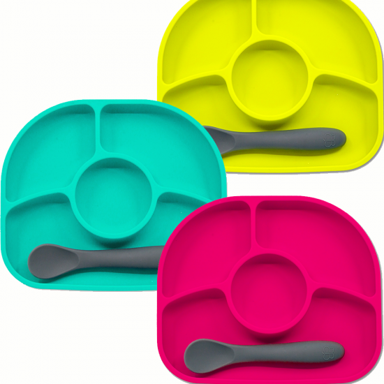 Bbluv Σετ Φαγητού "Yümi" από Σιλικόνη με Αντιολισθητική Βάση Φούξια 2τμχ B0153-P