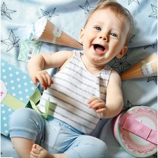 Minene Πανάκι Ice Cream Cone από Ύφασμα για Νεογέννητα PINK MN12G