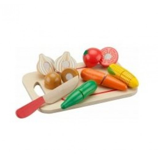 New Classic Toys Ξύλινα Λαχανικά με Δίσκο 10577