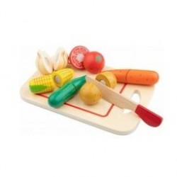 New Classic Toys Ξύλινα Λαχανικά με Δίσκο 10577