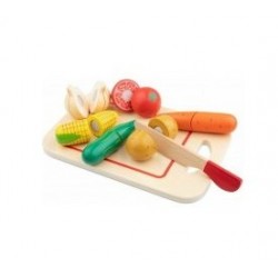 New Classic Toys Ξύλινα Λαχανικά με Δίσκο 10577