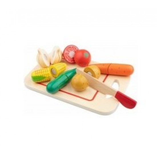 New Classic Toys Ξύλινα Λαχανικά με Δίσκο 10577