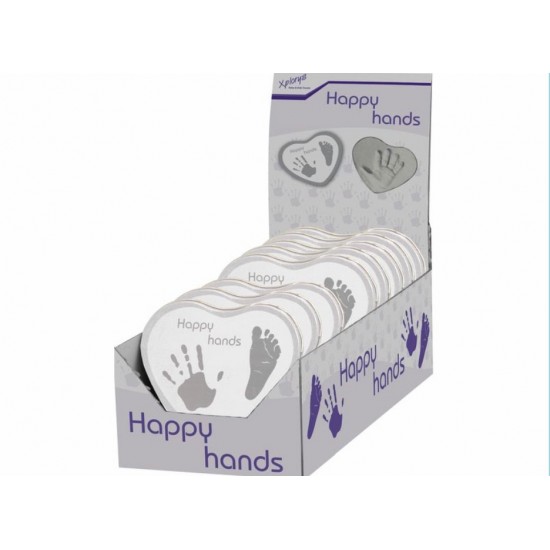 Happy hands: Αναμνηστικό κουτάκι πηλού καρδιά XP.130001.SILVER