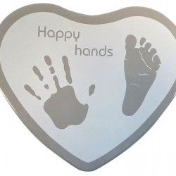 Happy hands: Αναμνηστικό κουτάκι πηλού καρδιά XP.130001.SILVER