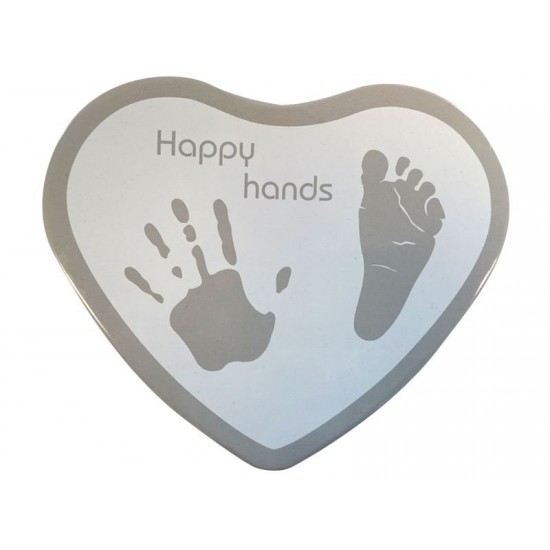 Happy hands: Αναμνηστικό κουτάκι πηλού καρδιά XP.130001.SILVER