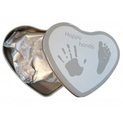 Happy hands: Αναμνηστικό κουτάκι πηλού καρδιά XP.130001.SILVER
