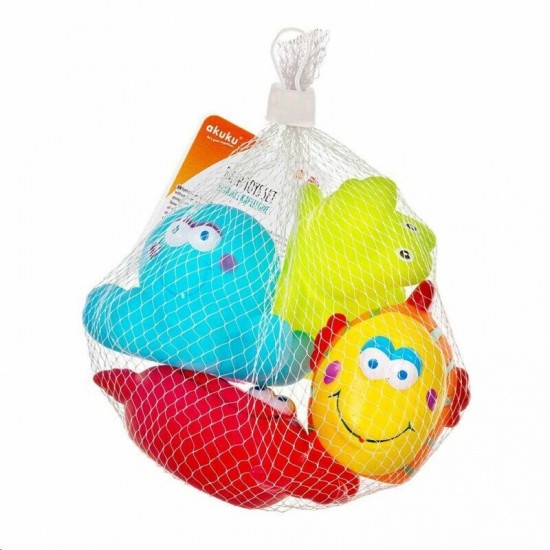 Akuku Παιχνίδια μπάνιου Μπουγελοφατσάκια (σετ των 4) A0362