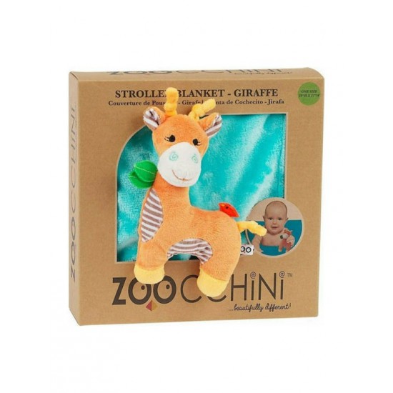 Zoocchini Κουβέρτα Αγκαλιάς & Λίκνου Καμηλοπάρδαλη Βελουτέ Τιρκουάζ ZOO3005