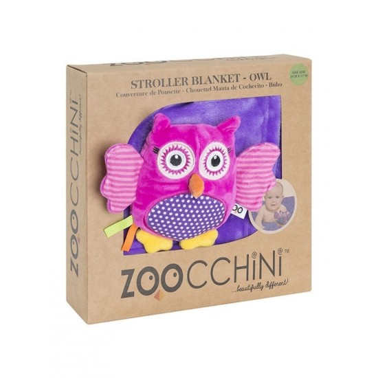 Zoocchini Κουβέρτα Αγκαλιάς & Λίκνου Κουκουβάγια Βελουτέ Μωβ ZOO3002