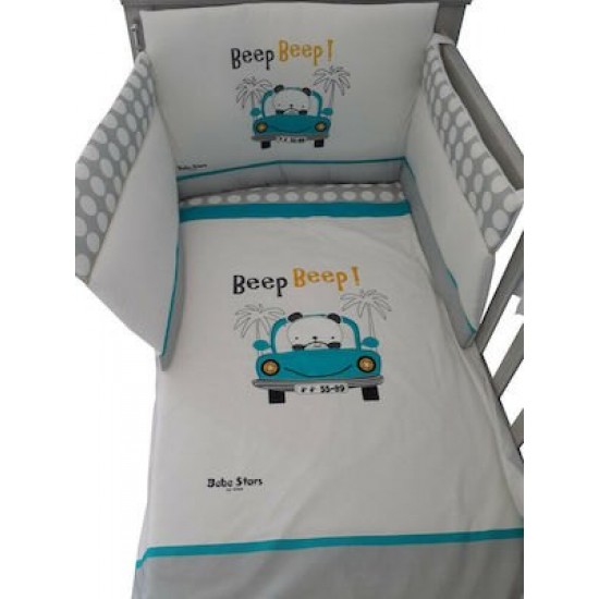 Bebe Stars Σετ Κούνιας Beep Beep Λευκό 4τμχ 3000