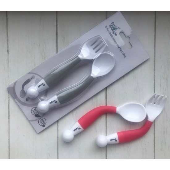 Bo Jungle Spoon & Fork ευλυγιστο σετ κουτάλι - πιρούνι Γκρι B571110