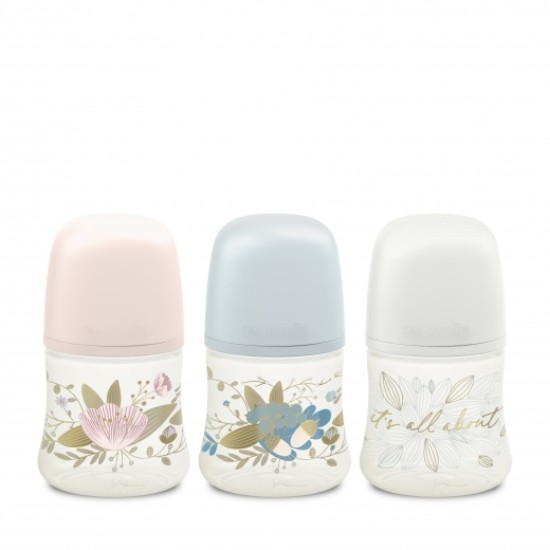 Suavinex Πλαστικό Μπιμπερό Physio Sx Pro Κατά των Κολικών με Θηλή Σιλικόνης 150ml για 0 μηνών Gold Pink 307868