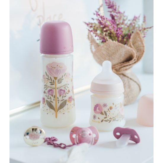 Suavinex Πλαστικό Μπιμπερό Physio Sx Pro Κατά των Κολικών με Θηλή Σιλικόνης 150ml για 0 μηνών Gold Pink 307868