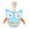 BabyWise Σήμα Baby on Board Κουκλάκι με Βεντούζα Κουκουβάγια Μπλε FEM-CC01-32