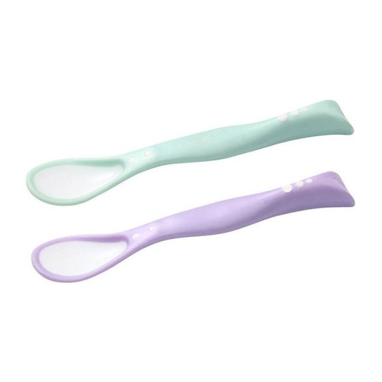 Babyono Εύκαμπτα κουταλάκια 2 τμχ - Φιστικί & Μωβ BN1066/03