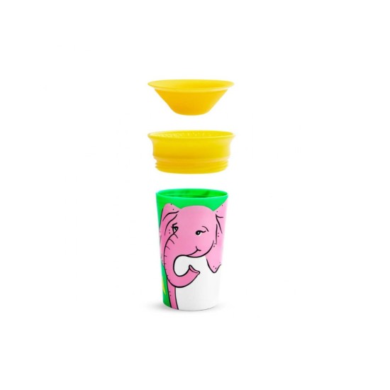 Munchkin Παιδικό Ποτηράκι "Miracle 360° Wildlove Sippy" ELEPHANT από Πλαστικό Ροζ 266ml  51932