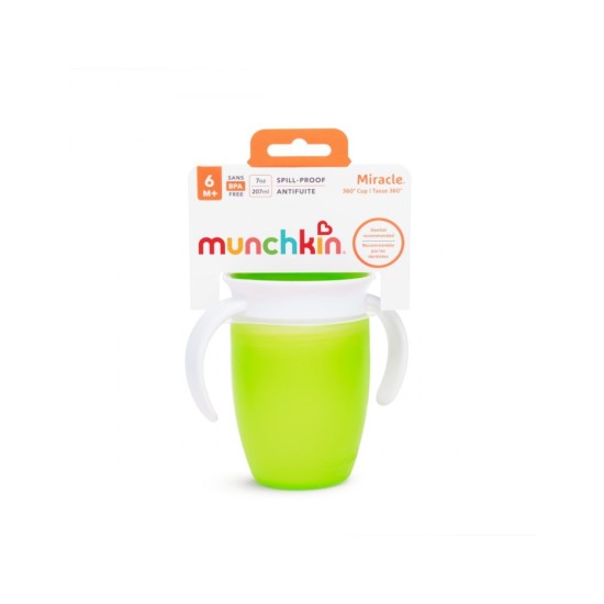 Munchkin Παιδικό Ποτηράκι "Miracle 360°" από Πλαστικό Πράσινο 207ml 12443