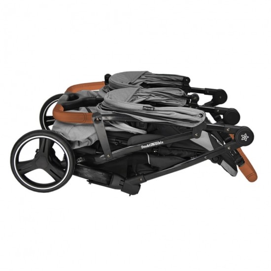 Bebe Stars Καρότσι Διδύμων Double Trouble Grey 7901-186