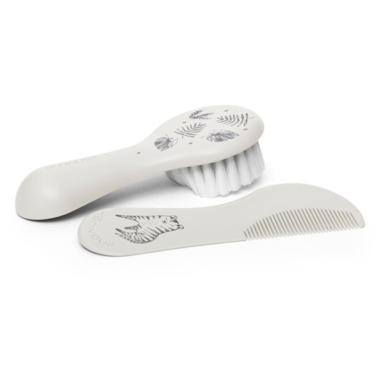 Suavinex Βρεφική Βούρτσα & Χτένα Hygge Safari Grey 2τμχ 3162383