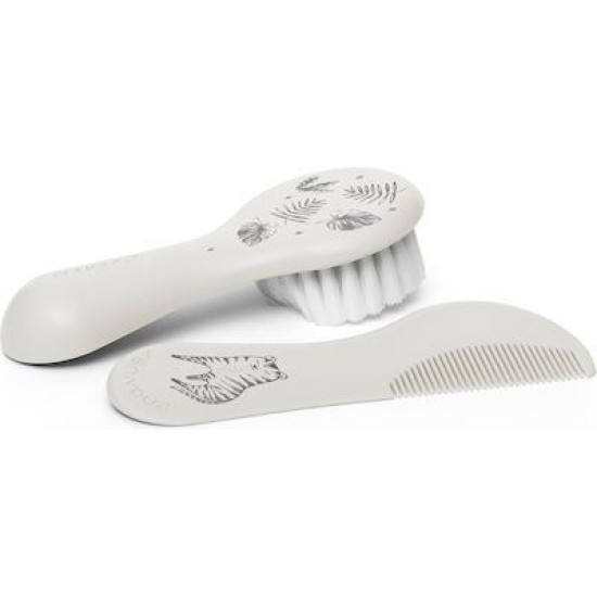 Suavinex Βρεφική Βούρτσα & Χτένα Hygge Safari Grey 2τμχ 3162383