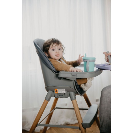 Bbluv Grow Καρεκλάκι Φαγητού 2 in 1 με Ξύλινο Σκελετό & Κάθισμα από Δερματίνη Γκρι  B0179