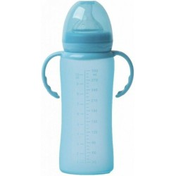 Bo Jungle Thermo Bottle Γυάλινο Μπιμπερό  με Θηλή Σιλικόνης Γαλάζιο 3m+ 240ml B595100