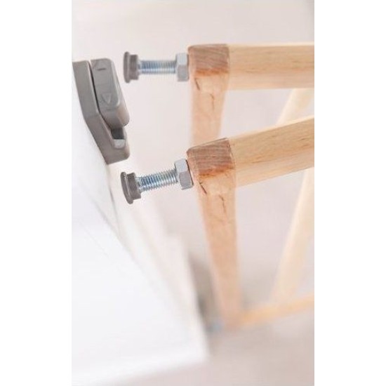 Munchkin Πτυσσόμενη Προστατευτική Πόρτα με Βίδες από Ξύλο σε Μπεζ Χρώμα 106εκ. 11450