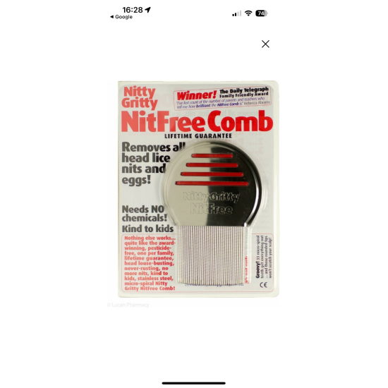 Nitty Gritty Αντιφθειρικό Χτενάκι Nitfree - η μοναδική χτένα για τις ψείρες.. NG800/Red