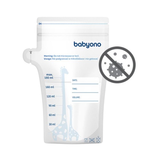 Babyono Σακουλάκια Αποθήκευσης Μητρικού Γάλακτος 180ml 30τμχ Bn1084