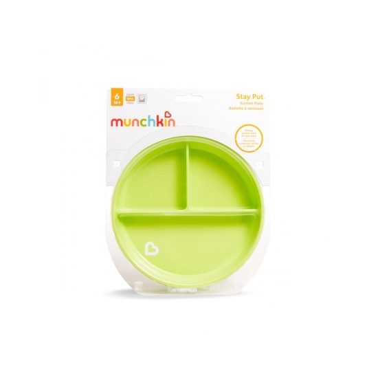 Munchkin Πιάτο Με Βεντούζα Stay Put Light Green 11213/Green