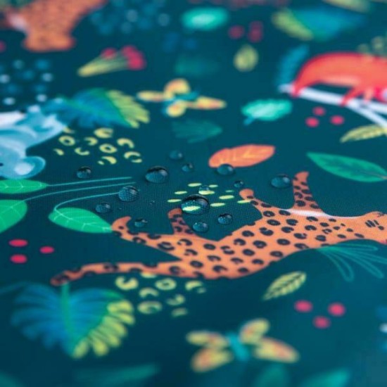 Bumkins Αδιάβροχη Ποδιά Πλαστική με Κορδόνι Sleeved Bib με Τσέπη & Μανίκια Jungle για 6-24m+ 331428