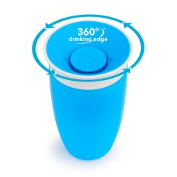 Munchkin Παιδικό Ποτηράκι "Miracle 360°" από Πλαστικό Μπλε 296ml για 12m+ 11028
