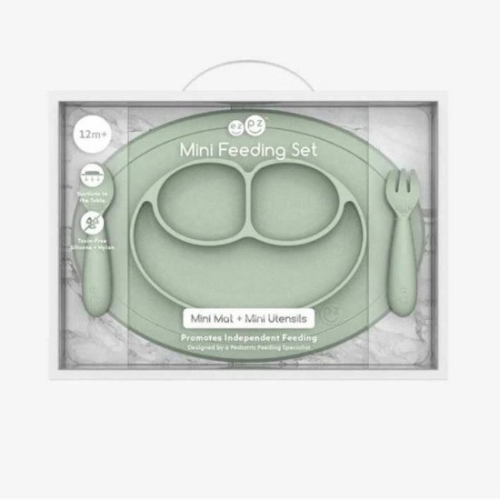 Ezpz Σετ Φαγητού "Tiny 2" από Σιλικόνη Πράσινο 3τμχ για 12+ μηνών MFS-S5655C